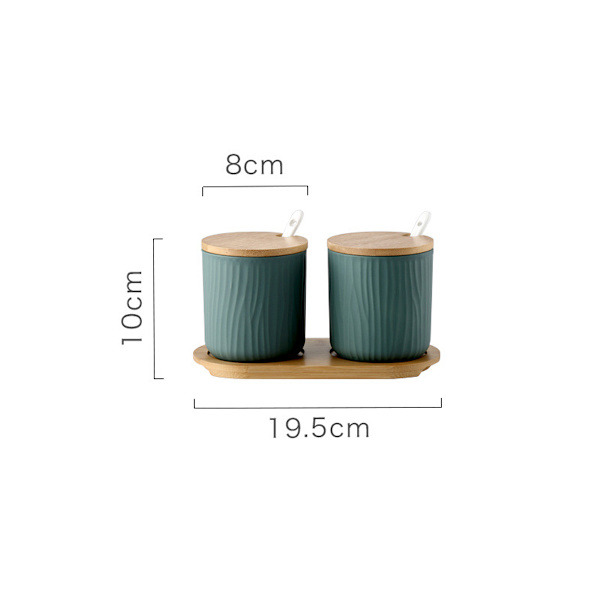 Peppar- och saltburk med lock & sked med bambulockbräda 300ml