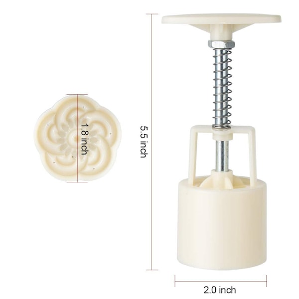 Elegant Kakstämpel, Blomstämplar För DIY-Dekoration, ABS Livsmedelsgodkänt Material Kakpress Med Handtryck, 6st Månkakformar För Köket