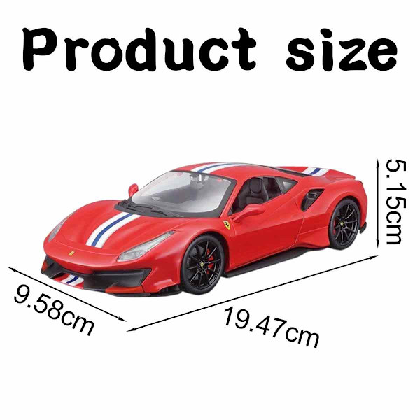 Bburago 1:24 SF90 urheiluauto kilpa-auton malli simuloitu seos poikien Ferrari-lelu