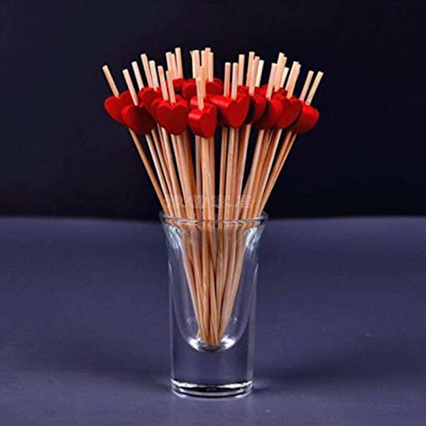 100 stk. Sandwich Frill Picks Cocktail Sticks Frugt Sticks og Tandstikker 12cm