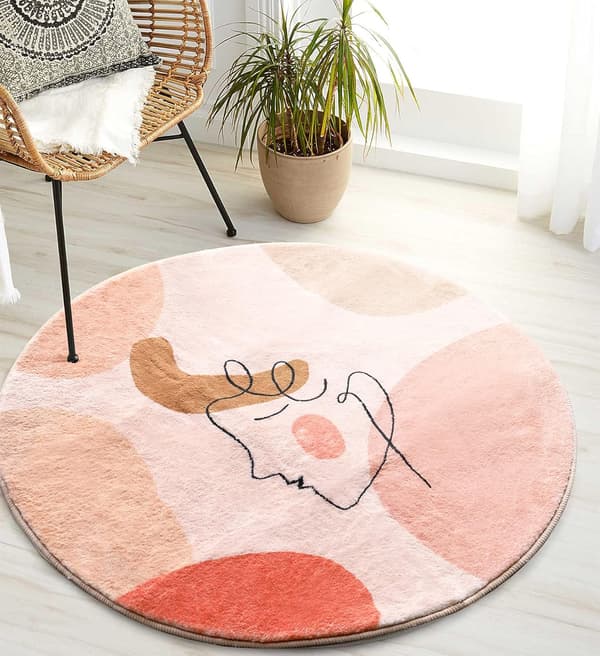 Rektangulär Golvmatta Tvättbar, Bohemisk Stil Halkfri Baksida, Abstrakt Design Badrumsmatta Lättskött för Kök Sovrum Inomhus (2ft)