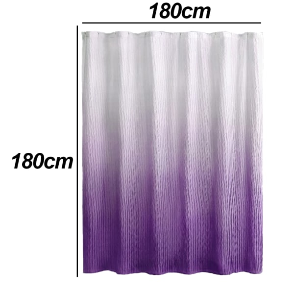 Gradvis enfärgad veckad duschdraperi polyester kostym printi purple 180*180cm