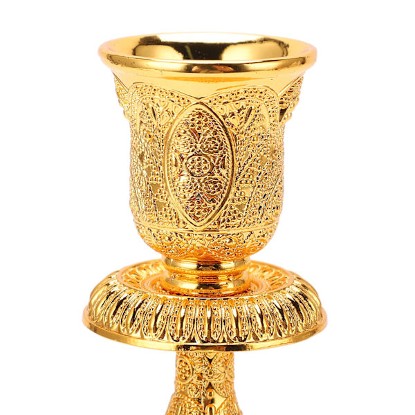 Guld Ljusstake Hållare Enstaka Huvud Retro Europeisk Galvanisering Polering Guld Konisk Ljusstakar Hög Ljusstake