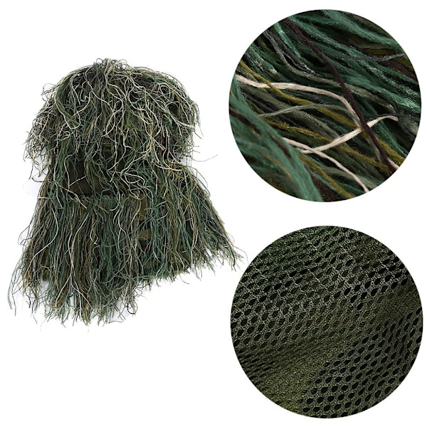 Sniper Training Grass 3D Woodland Camouflage Head Hood Veil Hat Cover