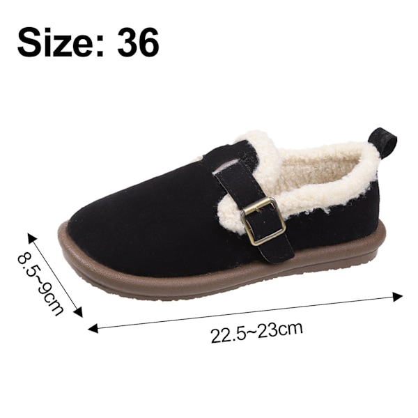 Dames Plys Sko Efterår og Vinter Mode Blød Bund Slip-On Fleeceforet Varme Bomuldsfyldte Sko Plus Størrelse Boken Sko