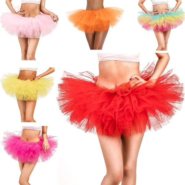 Voksen sexet nederdel mesh pettiskirt tutu nederdel 5-lags gaze nederdel kage nederdel performance nederdel yellow