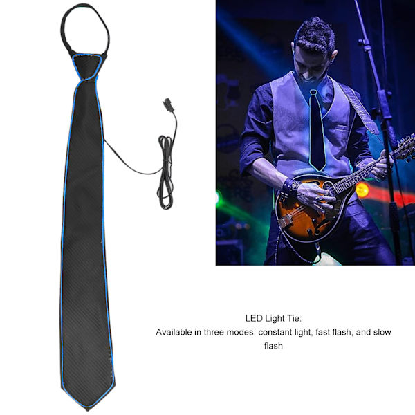 LED-slips med justerbare lysmoduser i polyester med nøkkelbryter for karneval, musikkfestival og fest