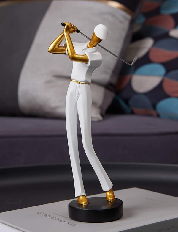 Amoy-Art Golfarstaty Figur Golfskulptur Dekor Modern Inter