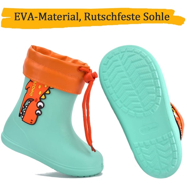 Lasten unisex Eva-sadesaappaat kuvioilla ja kiristysnauhalla, 190mm