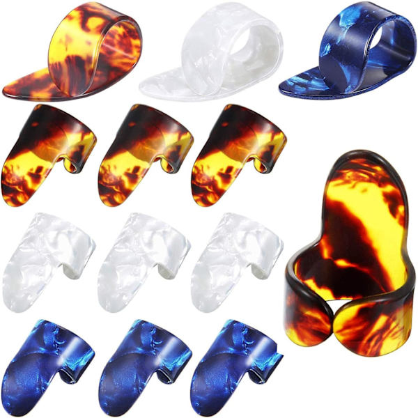 Tummplockar Fingerplockar, Medium, Vinklad Platt, Celluloid Gitarr F