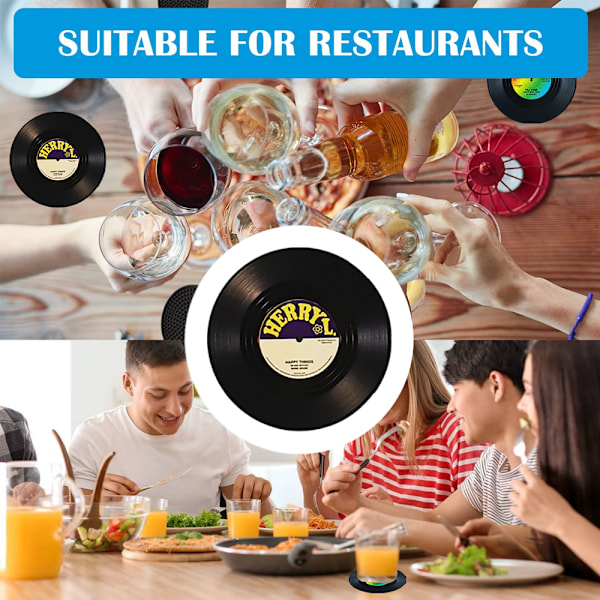 Retro Vinyl Record Style Coaster Cup Mat Non-Slip