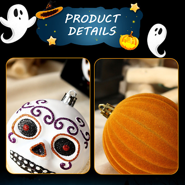 Glittrande Sockerskalledekorationer, Handmålade Kvalitets Resin Halloweenprydnader, Perfekta För Día de Muertos-firanden, Splittringsfria Och