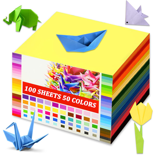 Origamipapper 100 ark, hantverkspapper papper vuxna