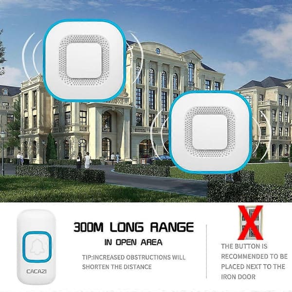 Smart trådlös dörrklocka med väggkontakt White