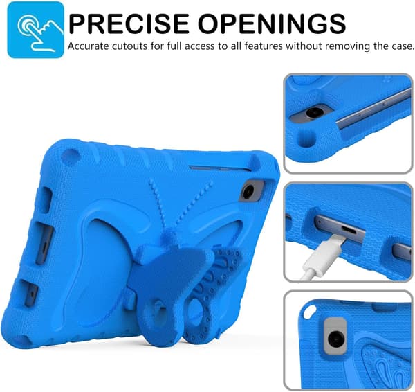 Fjärilsformat stativ surfplattefodral, lämpligt för iPad mini 7 anti-dropp axelremsfodral light blue