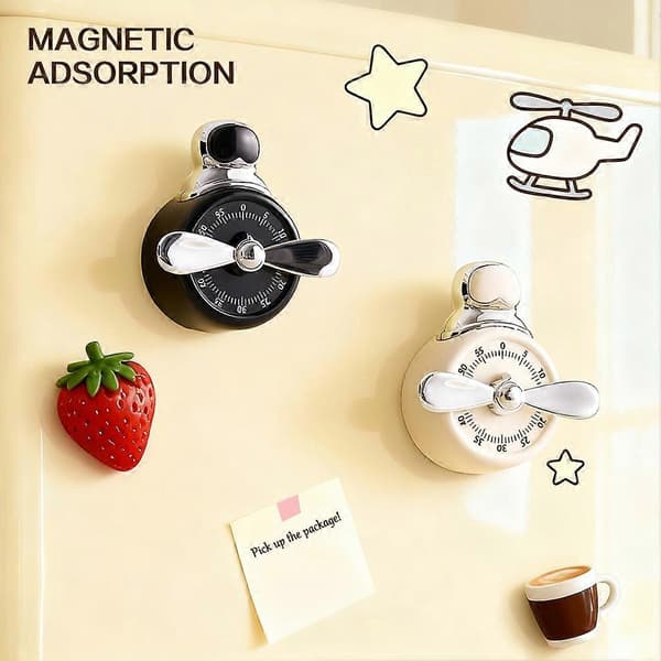 Magnetisk kökstimer digital timer manuell nedräkning alarmklocka mekanisk matlagningstimer Black
