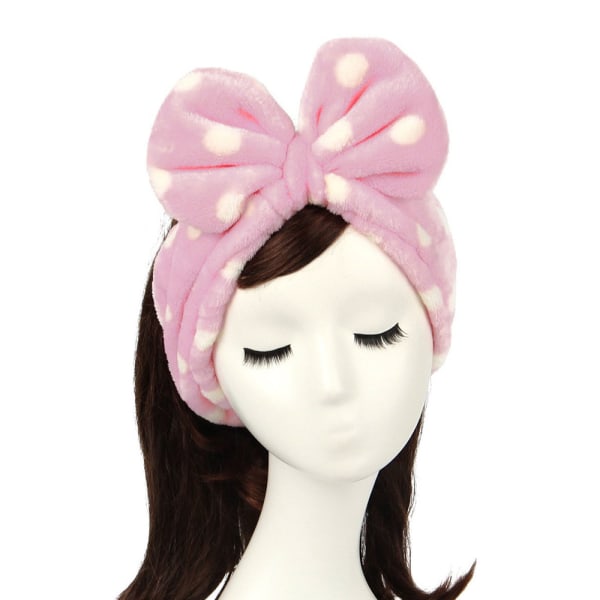 Women Fashion Lovely Soft Fleece Bowknot Bow Makeup Cosmetic