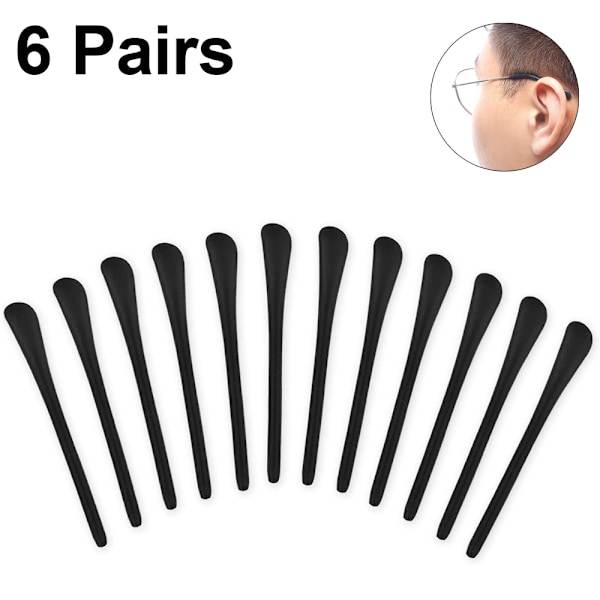 Eyeglass End Tips, 6 Pairs Silicone Anti-Slip Ear Socks, Tube Sleeve