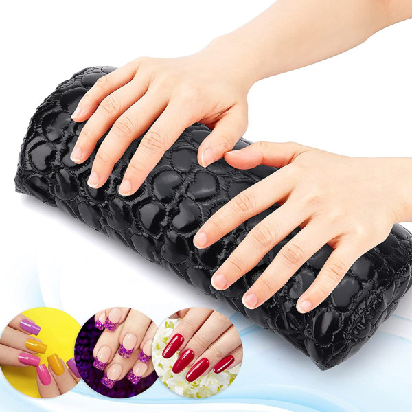 Nagelkudde Handstöd för naglar Tvättbar PU-lädernagel