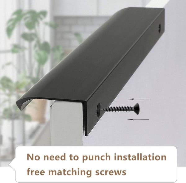 Mattsvarta Finger Edge Pulls, Premiummaterial Dolda Tab Pulls för Moderna Möbler, Rundad Hörn Design Ökar Säkerheten för Hemmet