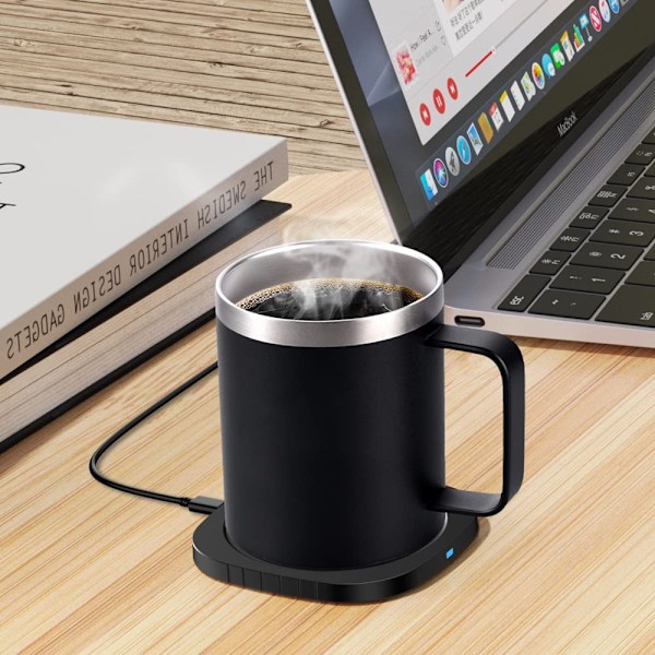 Smart Självvärmande Kaffemugg, Temperaturkontrollerad Uppvärmd Kaffemugg, Uppladdningsbar Smart Mugg Med Trådlös Laddningsbas, Ultimata Presenten För Kaffeälskare