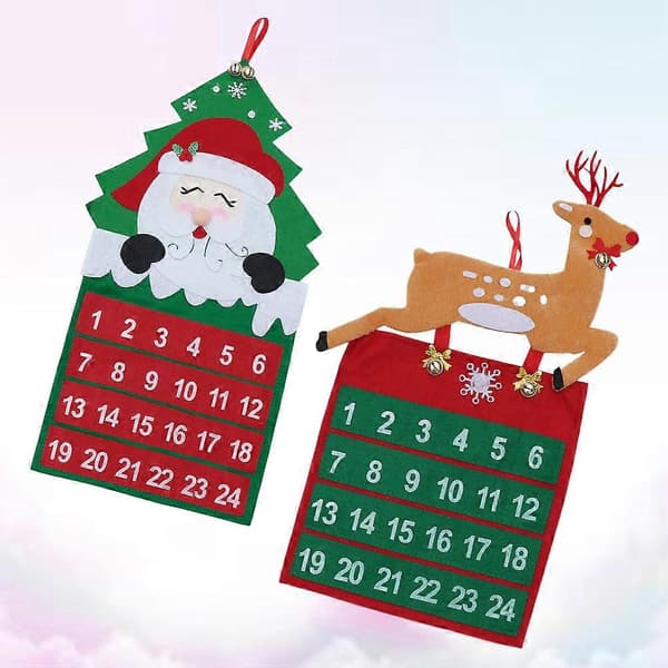 Julkalender i tyg att hänga upp, 4-pack för juldekoration