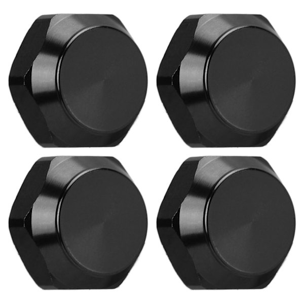 4 kpl 17 mm kuusiokoloruudullinen pyöränmutteri alumiiniseoksesta pölytiivis kiinnityskorkit 1/8 RC-autojen päivitystarvikkeisiin musta
