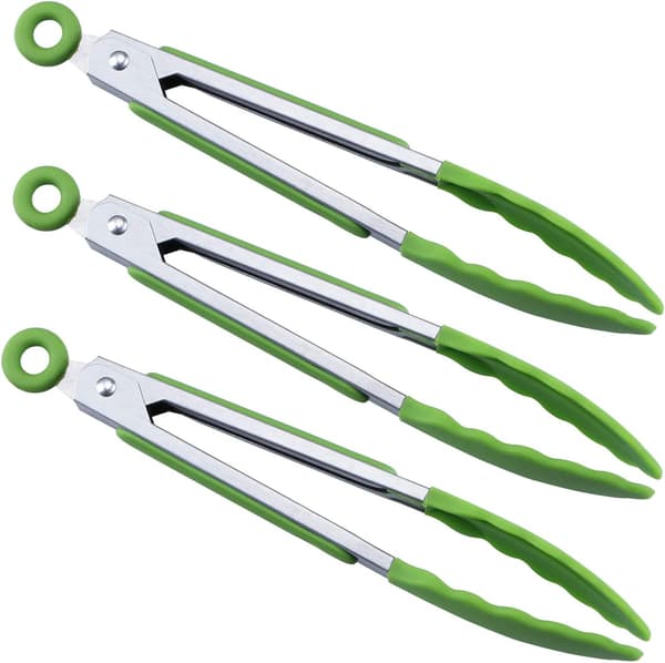 7\" Mini Silikon Serveringstænger - 3-pak 7 tommer Grøn