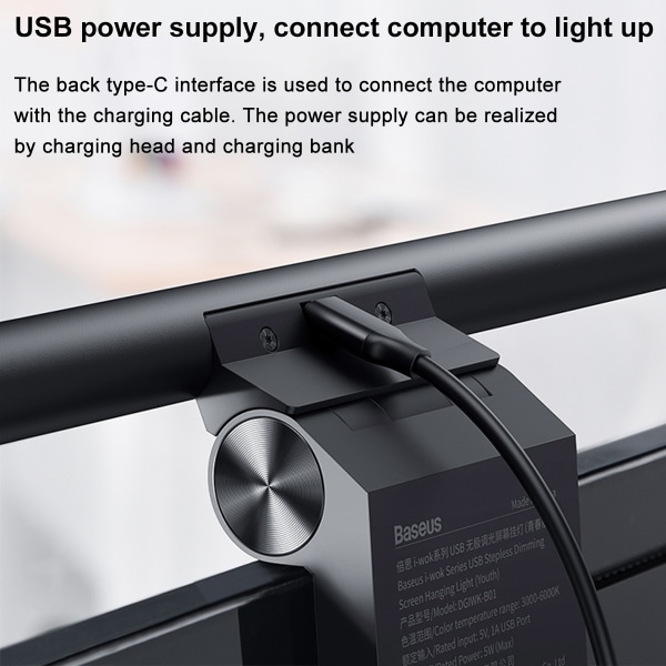 Tietokonenäytön valo USB portaaton himmennys näytön ripustus