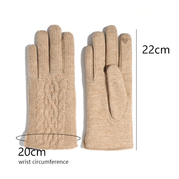 Dame strikkede handsker, touchscreen, termiske handsker
