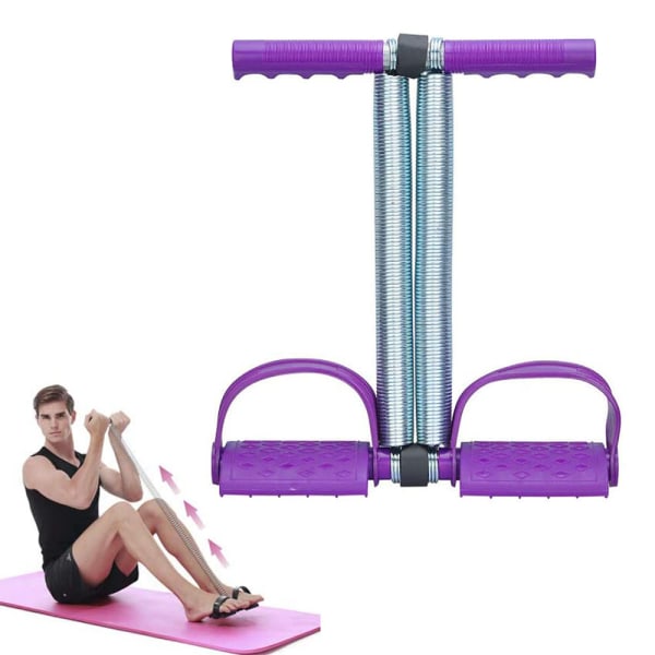 Dual Spring Sit Up Pull Rope Elastisk Tension Fitness Fotpedal
