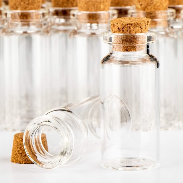 Miniglassflasker med korker, små glassflasker, miniflasker, krydderglasssett, tomme prøveglassflasker, godteriglass (60 stk.)