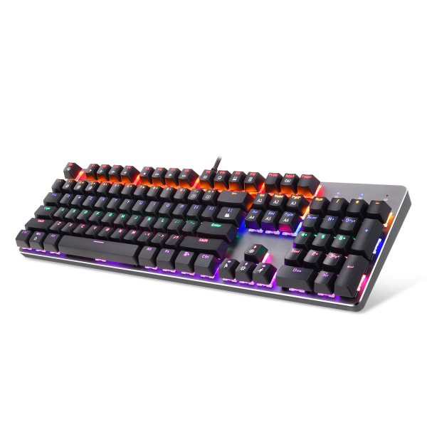 RGB Mekanisk Gaming Tastatur, LED Rainbow Baggrundsbelyst, Blå