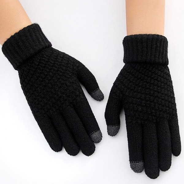 Vinterplysch för män och kvinnor förtjockade varma handskar Kalla