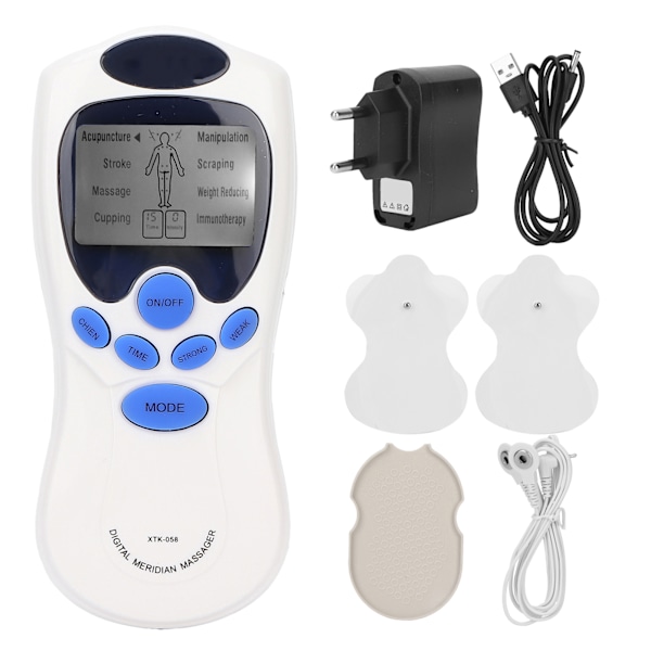 Tens Muskel Stimulator Bærbar LCD Elektronisk Puls Massager EMS Maskine med 2 PadsEU Stik 100-240V