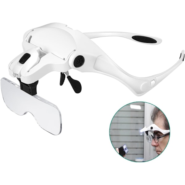 Förstoringsglas med ljus handsfree pannband förstoringsglas stativlupp