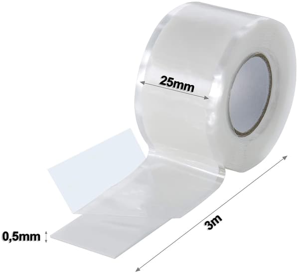 2x 3m selvvulkaniserende silikontape, silikon reparasjonstape, isolasjonstape