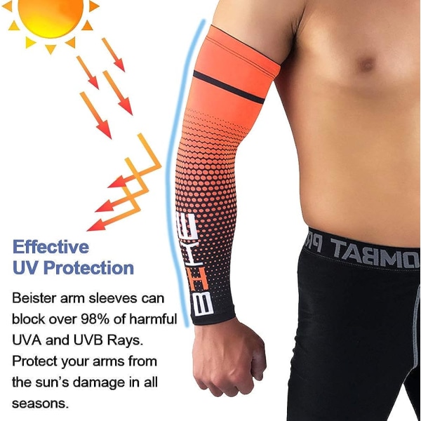 UV Solbeskyttelse Køling Kompressionsærmer Armærmer Mænd Wo