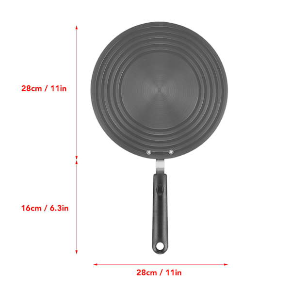 Varmefordeler Simreplate Tykk 4mm Aluminiumlegering Reduser Flamme Komfyr Varmeplate Kjøkken Tilbehør med Håndtak 28cm