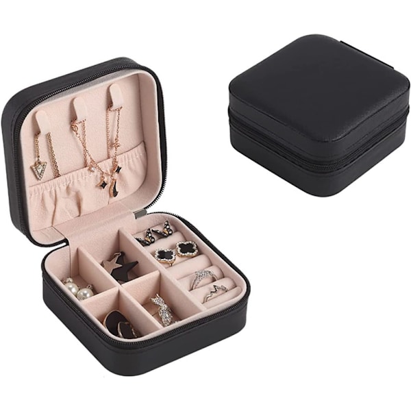 Elegant Smyckeskrin för Resor, Högkvalitativt Mini Smyckeskrin i PU-läder för Kvinnor, Vattentätt och Slitstarkt, Portabel Organizer för Resetillbehör