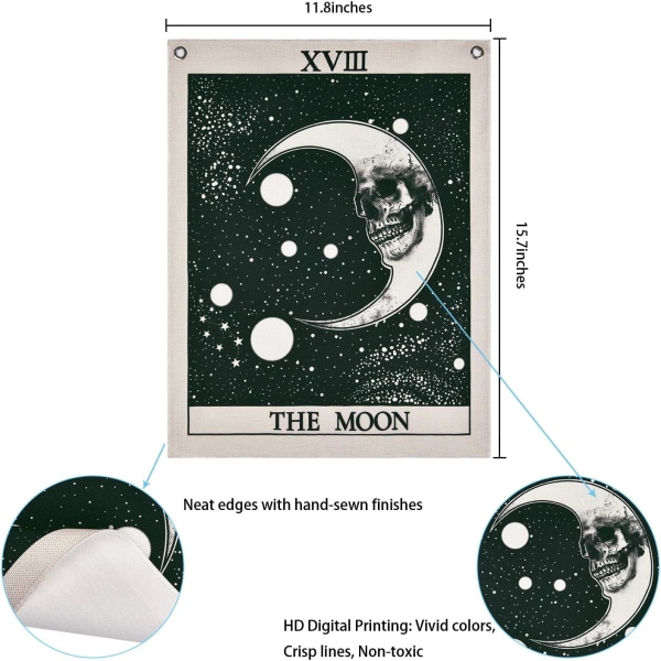 Paket med 3 Tarottapeter, The Star The Moon The World Tarot