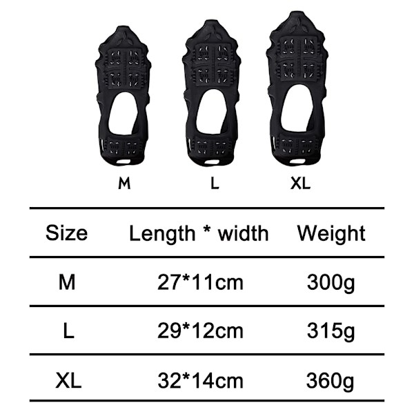 Jernplade Sne Anti-Slip Crampons Udendørs 24 Pigge