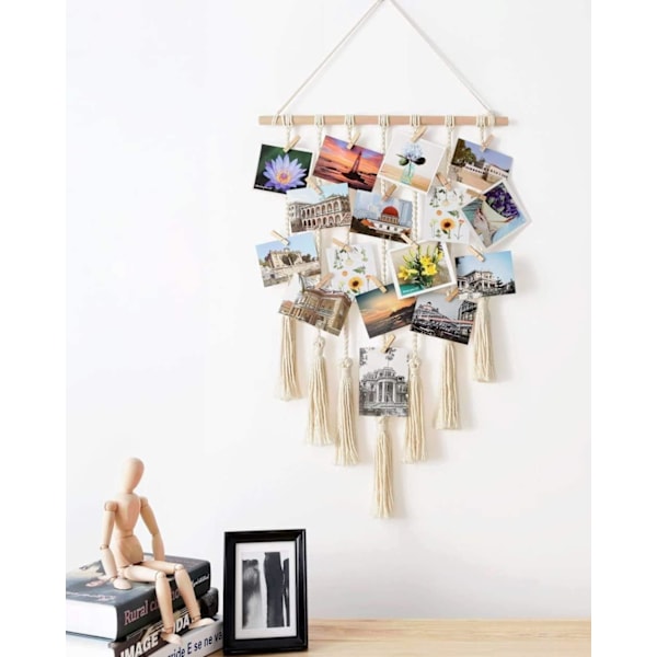 Romantiska ljusslingor, Boho Macrame Väggbonad Multifunktionell Dekoration för Inomhusmiljöer