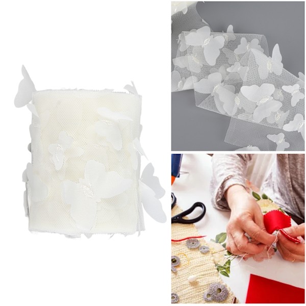 Tulle rulle syning farverig net garn rulle DIY hår tilbehør materiale webbing tyl rulleOff White