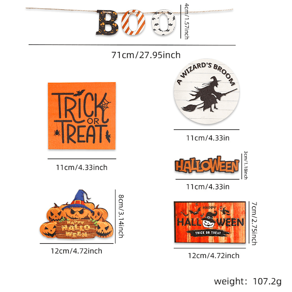 Treteskjær i tre til Halloween-dekorasjoner