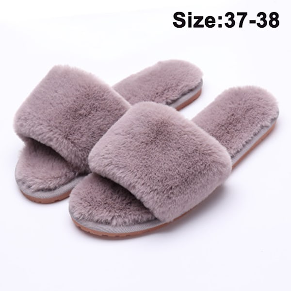 Winter slippers warm fluffy plush non-slip