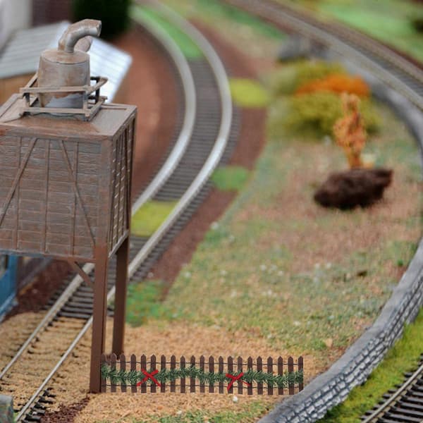Miniatyr hagegjerde i tre til julehage, 2 stk mikrolandskapsgjerde