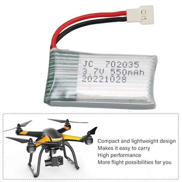 5 st 3,7 V 550 mAh fjärrkontroll UAV-batteritillbehör för Hubsan X4 H107 H107L H107D MJXRC F47 DFD F180 RC-drönare
