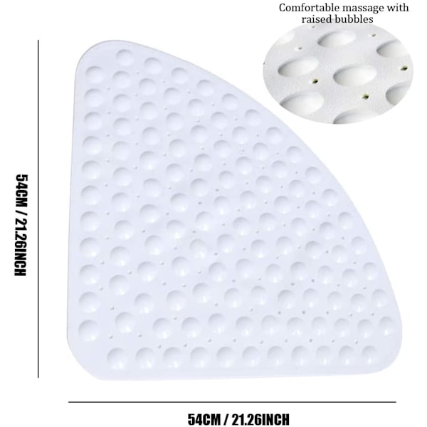 Badrumstillbehör Duschkabinsmatta, Halkfri Fyrkantig Badrumsmatta med Sugkoppar och Dräneringshål, Mjukt PVC-material för Enkel Rengöring, Generös