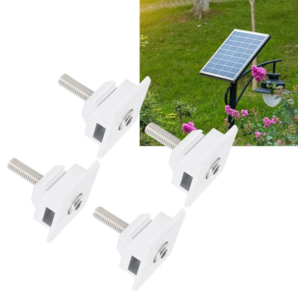 4 PCS Solar Panel Bracket Centre Clamps Silver Lightweight Steel 35mm Solar Panel Clamps for RV Flat Roof